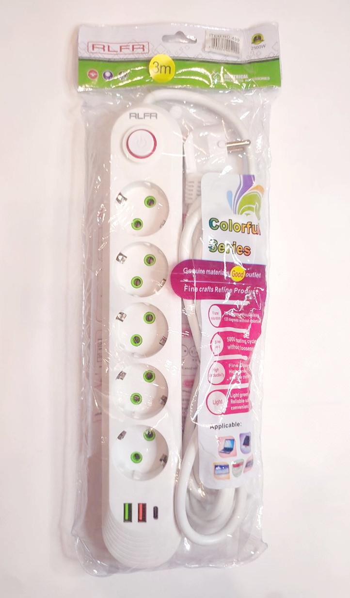 Мережевий фільтр RLFR 2 USB/1Type-C 5×3,0 м 499 (2752781719) - фото 2 Мережевий фільтр RLFR 2 USB/1Type-C 5×3,0 м 499 (2752781719) - фото 2