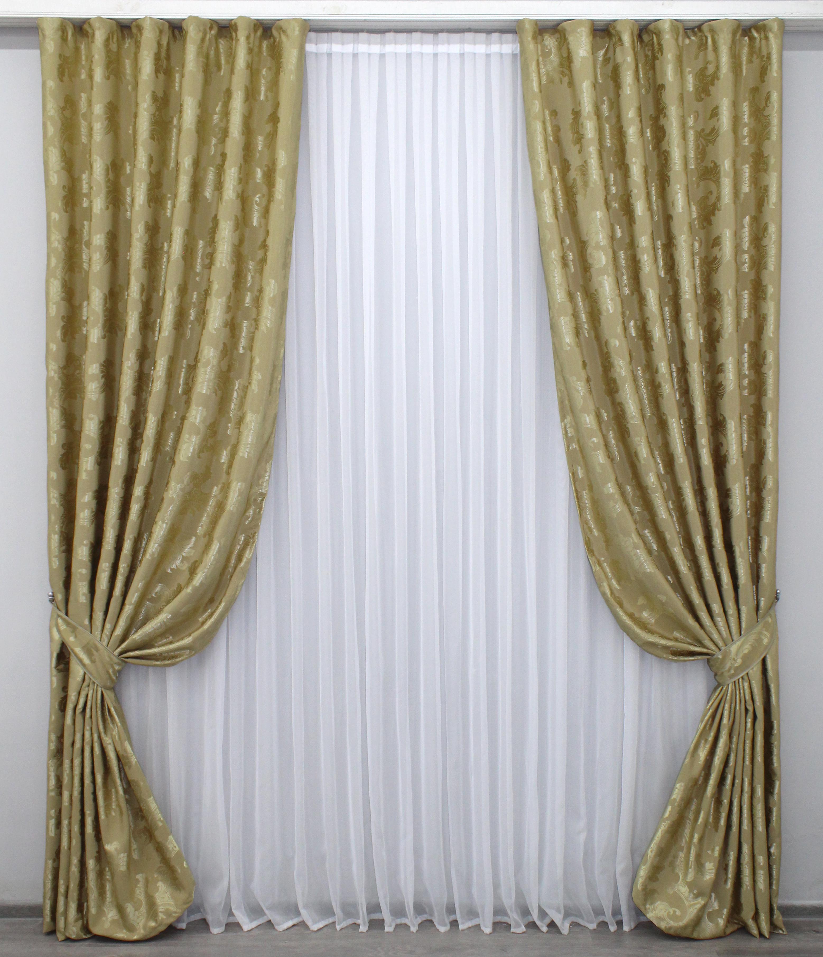 Комплект штор VR-Textil Ibiza № 1249ш 150х275 см 2 шт. Золотистый (33-0084)