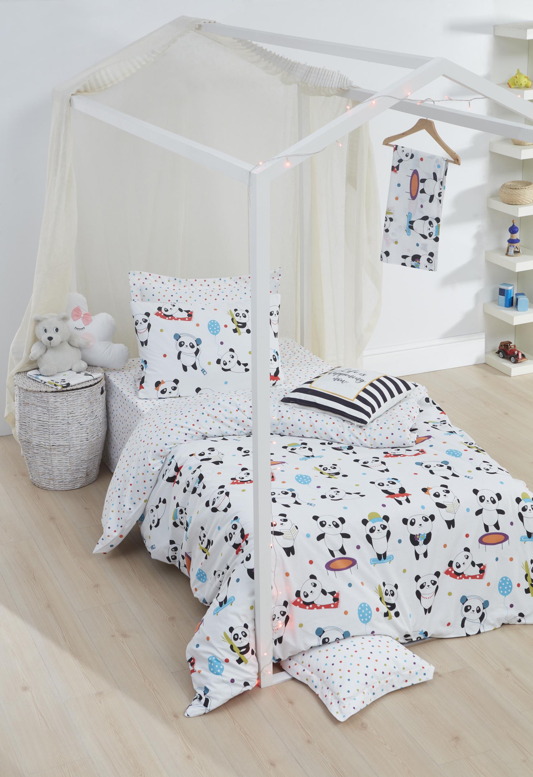 Постельное белье Lotus Home Perfect Ranforce Love panda полуторный Белый (11396199)