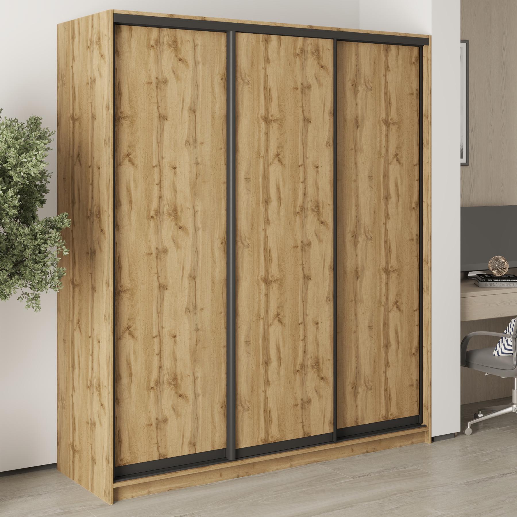 Шкаф-купе трехдверный MebelStar Стандарт BG 3ДСП 180x45x210 см Дуб тахо (MBS-8316)