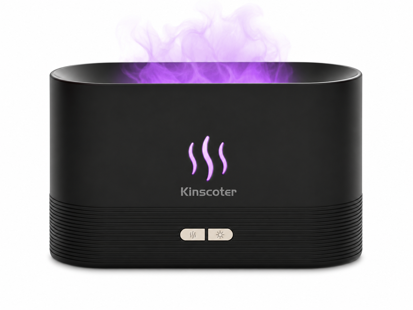 Зволожувач повітря ультразвуковий Kinscoter з ефектом полум'я та RGB-підсвічуванням 180 мл Чорний (1011-306-02)