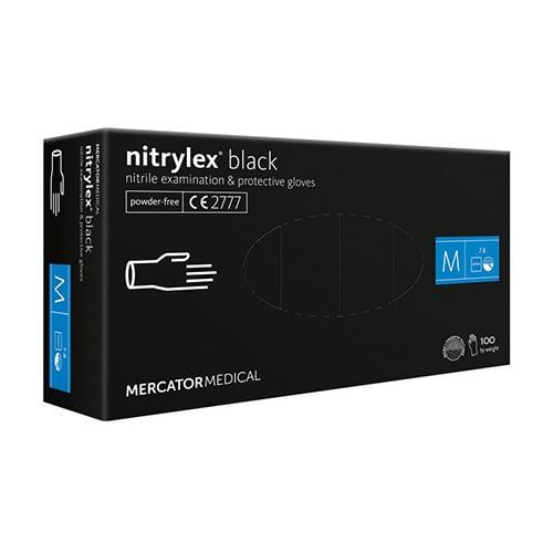 Рукавички одноразові NITRYLEX Black нітрилові M 100 шт. Чорний (33292)