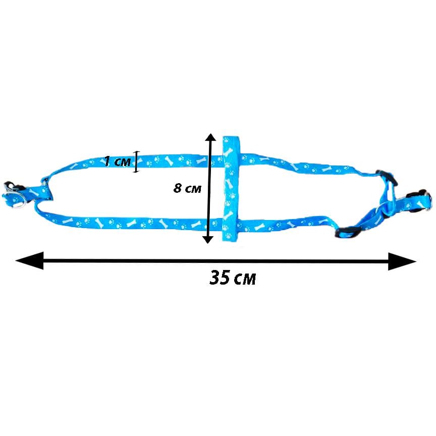 Нагрудник шлейка для собак та котів з повідцем 1 м Блакитний (1009240-LightBlue) - фото 7