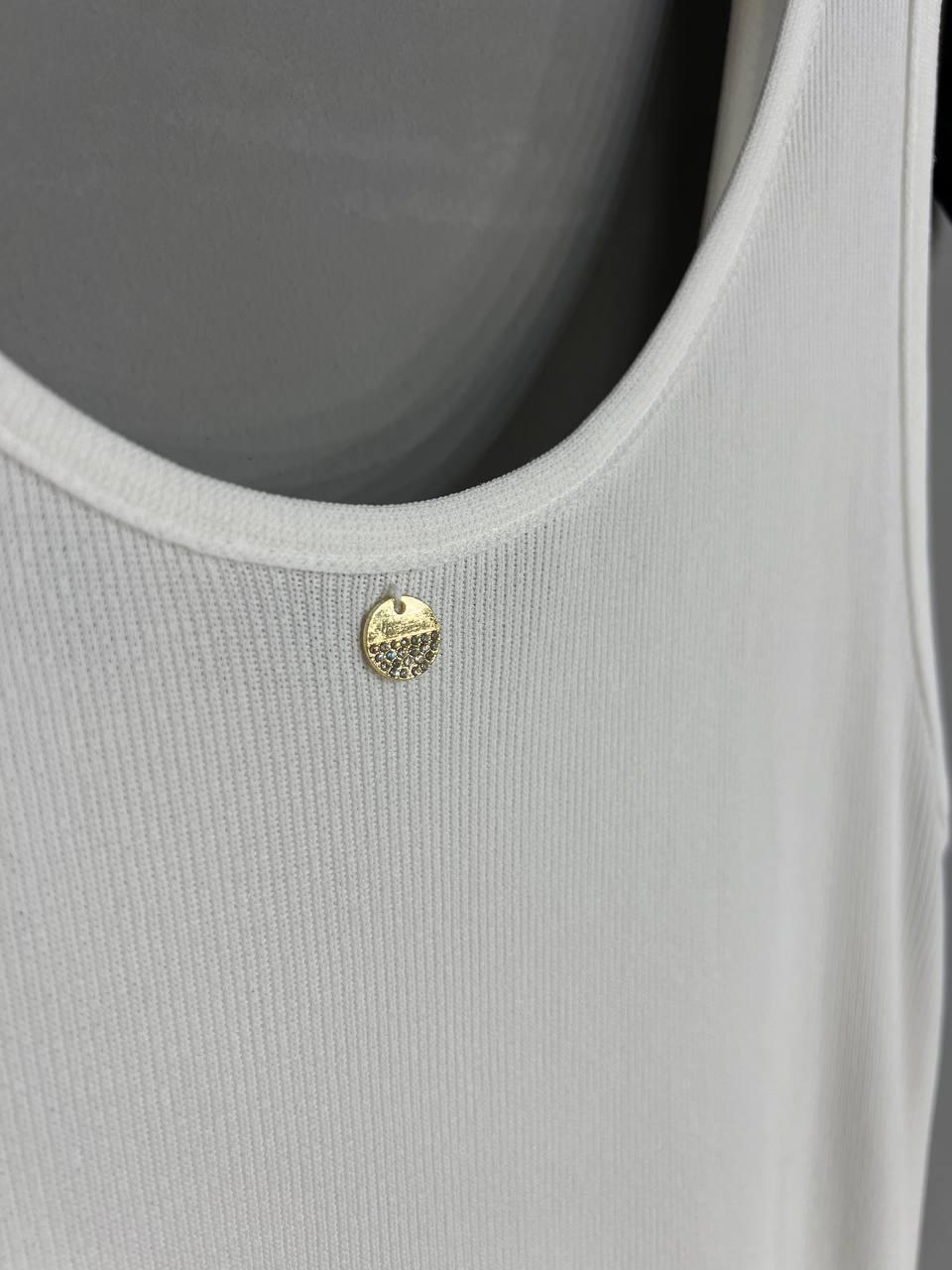 Майка женская A-N 2295 в рубчик с кулоном OS Белый (26404730) - фото 2 Майка женская A-N 2295 в рубчик с кулоном OS Белый (26404730) - фото 2