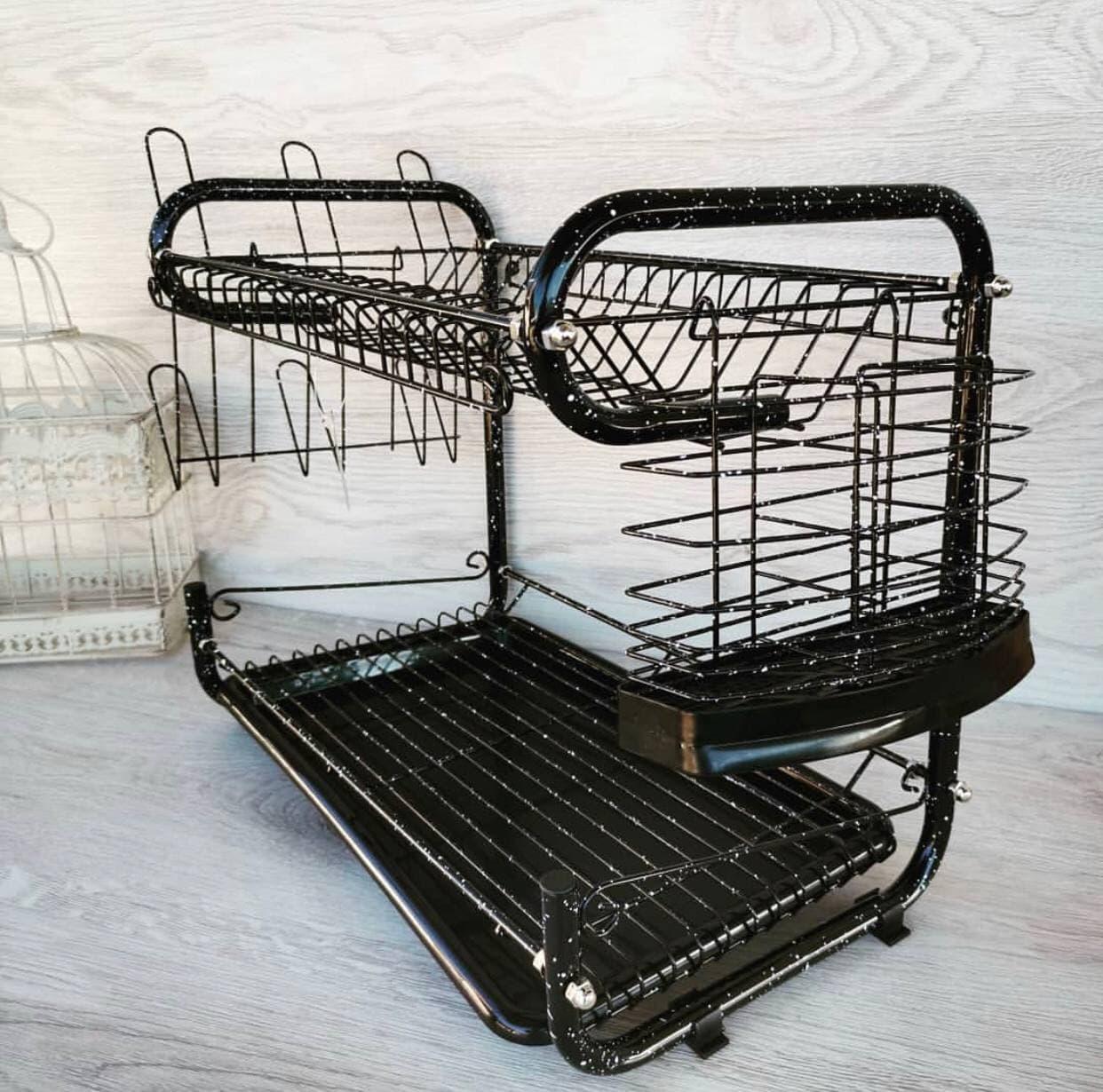 Сушарка Edenberg з нержавіючої сталі для посуду настільна Чорний (EB-2108M) - фото 3 Сушарка Edenberg з нержавіючої сталі для посуду настільна Чорний (EB-2108M) - фото 3