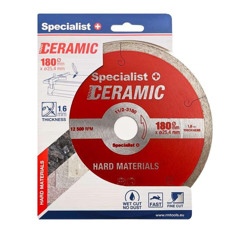 Диск алмазный для плитки Specialist+ Ceramic 180x25,4/8x1,6 мм (11/2-3180)