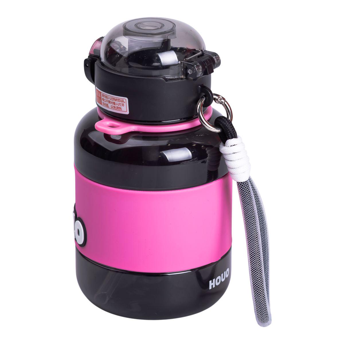 Бутылка для воды детская с трубочкой с ручкой и ремешком 680 мл Черный (6775) - фото 9 Бутылка для воды детская с трубочкой с ручкой и ремешком 680 мл Черный (6775) - фото 9