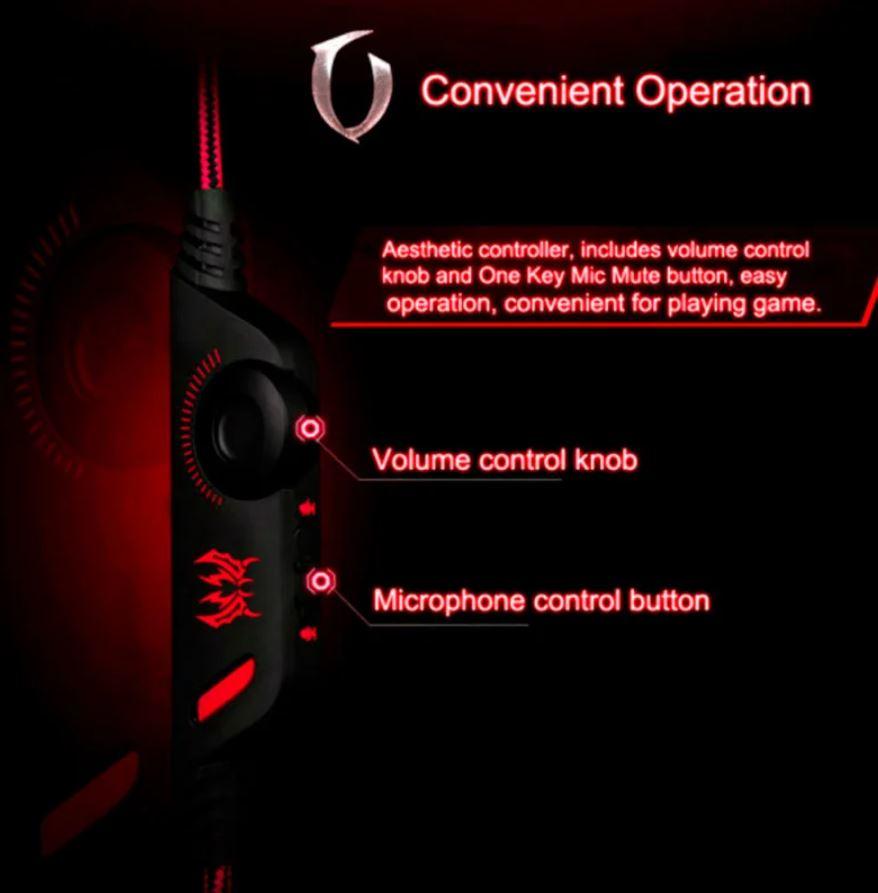 Наушники игровые Kotion Each G2000 LED 2 м с микрофоном Red (4df441a5) - фото 5 Наушники игровые Kotion Each G2000 LED 2 м с микрофоном Red (4df441a5) - фото 5