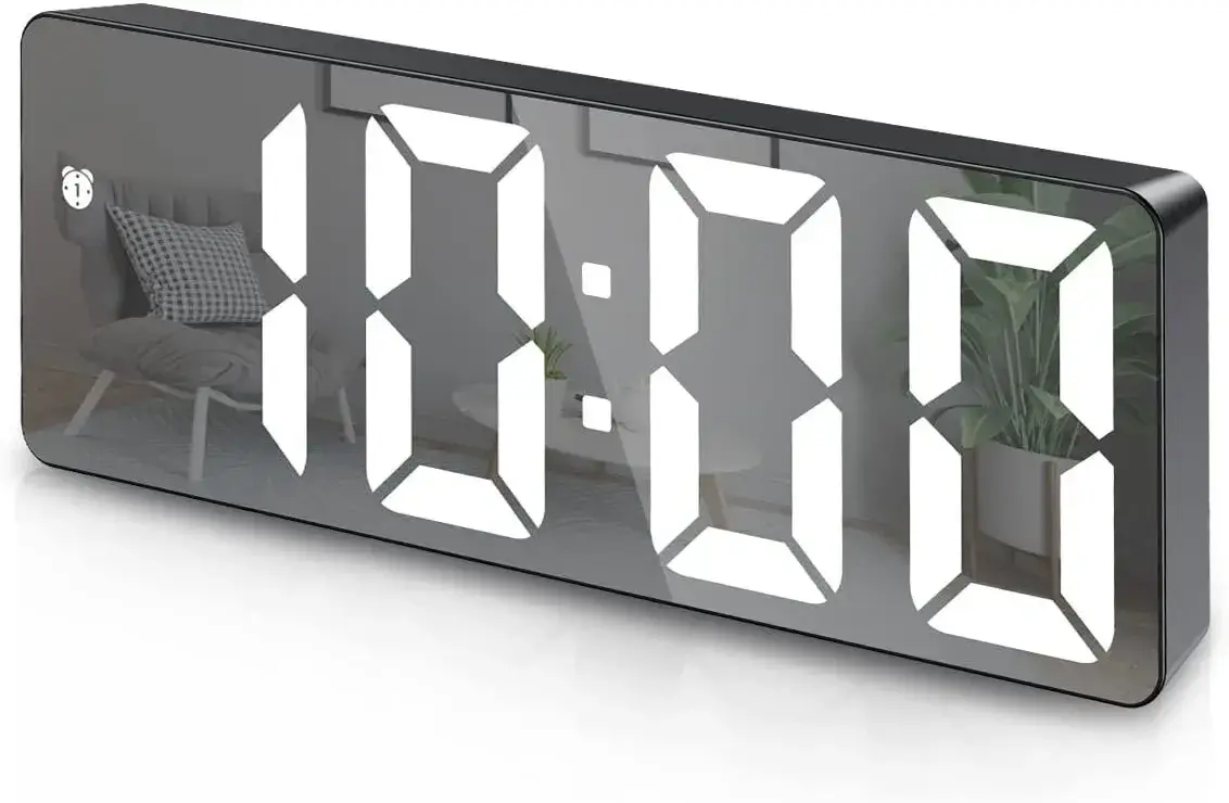 Будильник настольный цифровой LED Clock зеркальные электронные