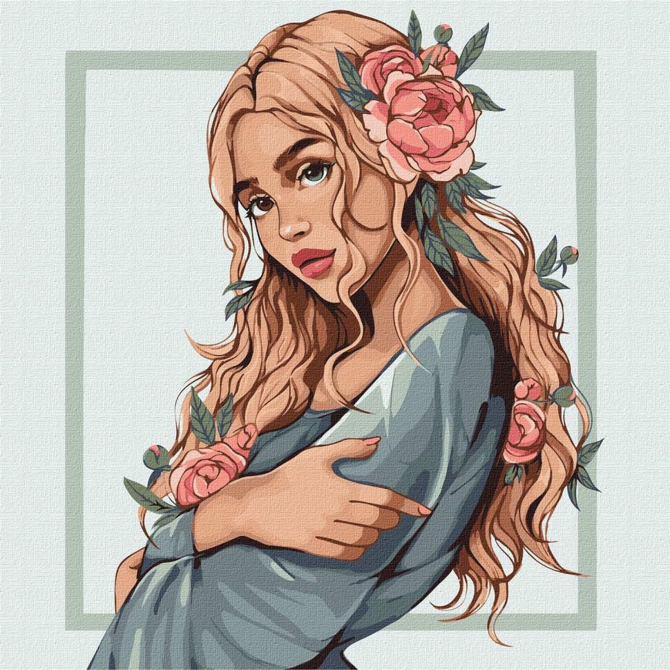 Картина за номерами Ideyka Квітка весни KHO4895 40x40 см (RLT24762)