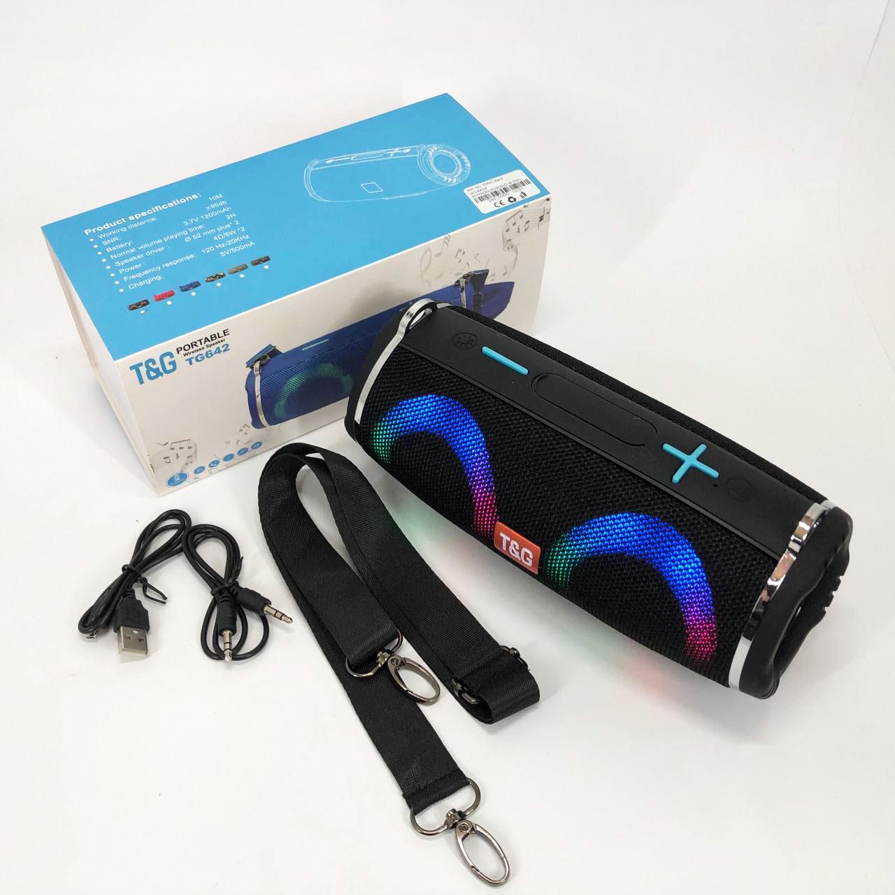Колонка портативная с RGB подсветкой и ремешком TG642 Черный - фото 16 Колонка портативная с RGB подсветкой и ремешком TG642 Черный - фото 16