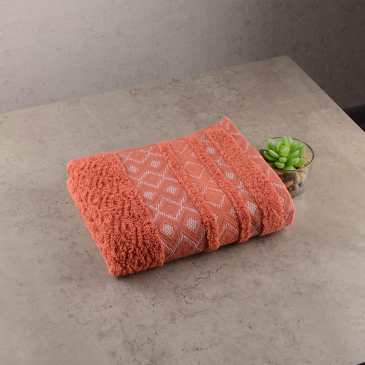 Махровое полотенце GM Textile Grek 40х70 см Терракотовый
