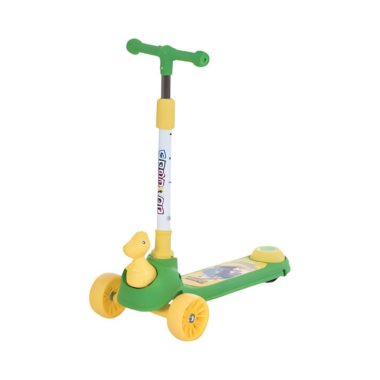 Самокат JR 3-099 полиуретановые колеса складной с подсветкой Зеленый (25199450)