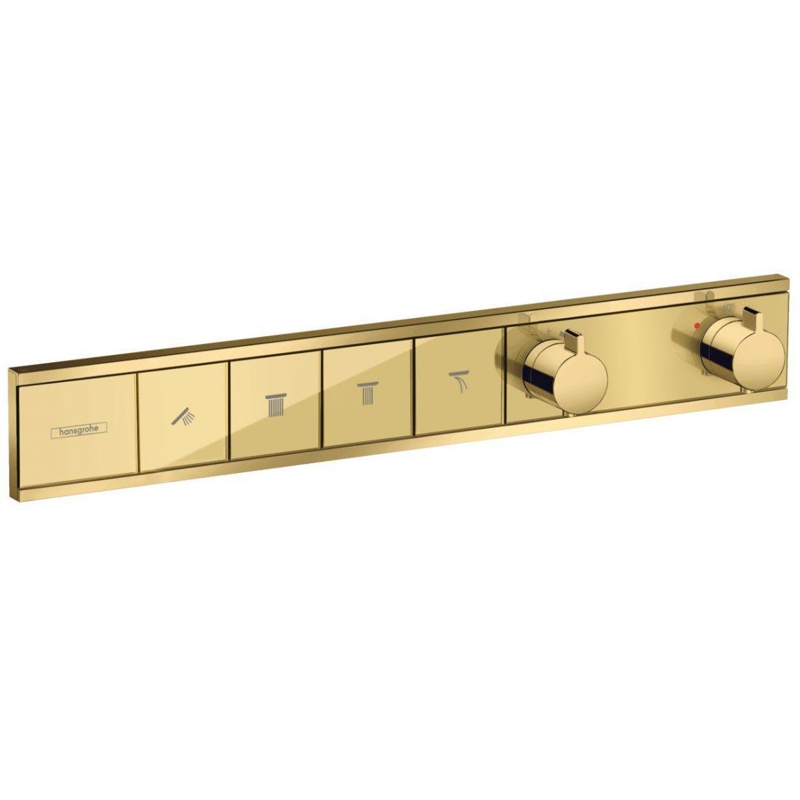 Термостат скрытого монтажа Hansgrohe RainSelect Polished gold optic на 4 потребителя Золотой (15382990)