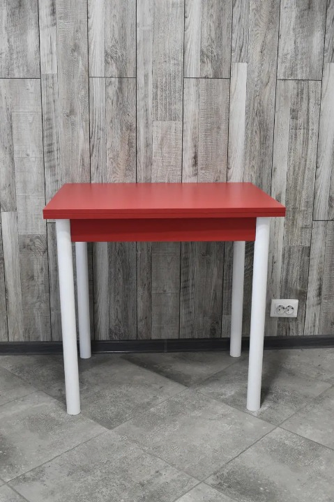 Обідній стіл Оскар розкладний 60х80/80х120х75 см Червоний/Білий (28374300)