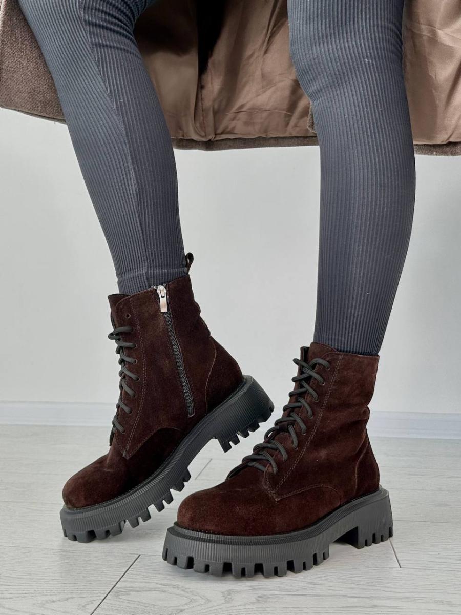 Ботинки женские замшевые демисезонные р. 36 Шоколадный (6205-1д/36)