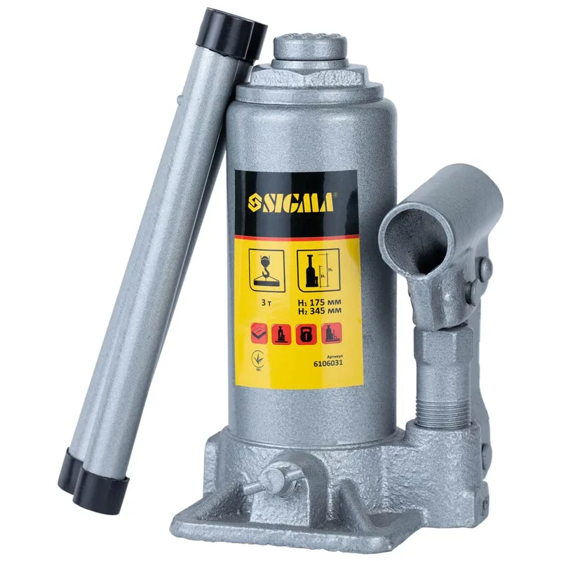 Домкрат гідравлічний Sigma пляшковий 3 т H 175-345 мм (6106031)