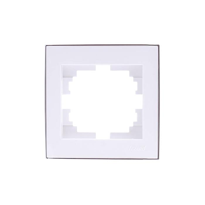 Рамка одномісна з боковою вставкою Хром Lezard Rain Білий (00000018506)