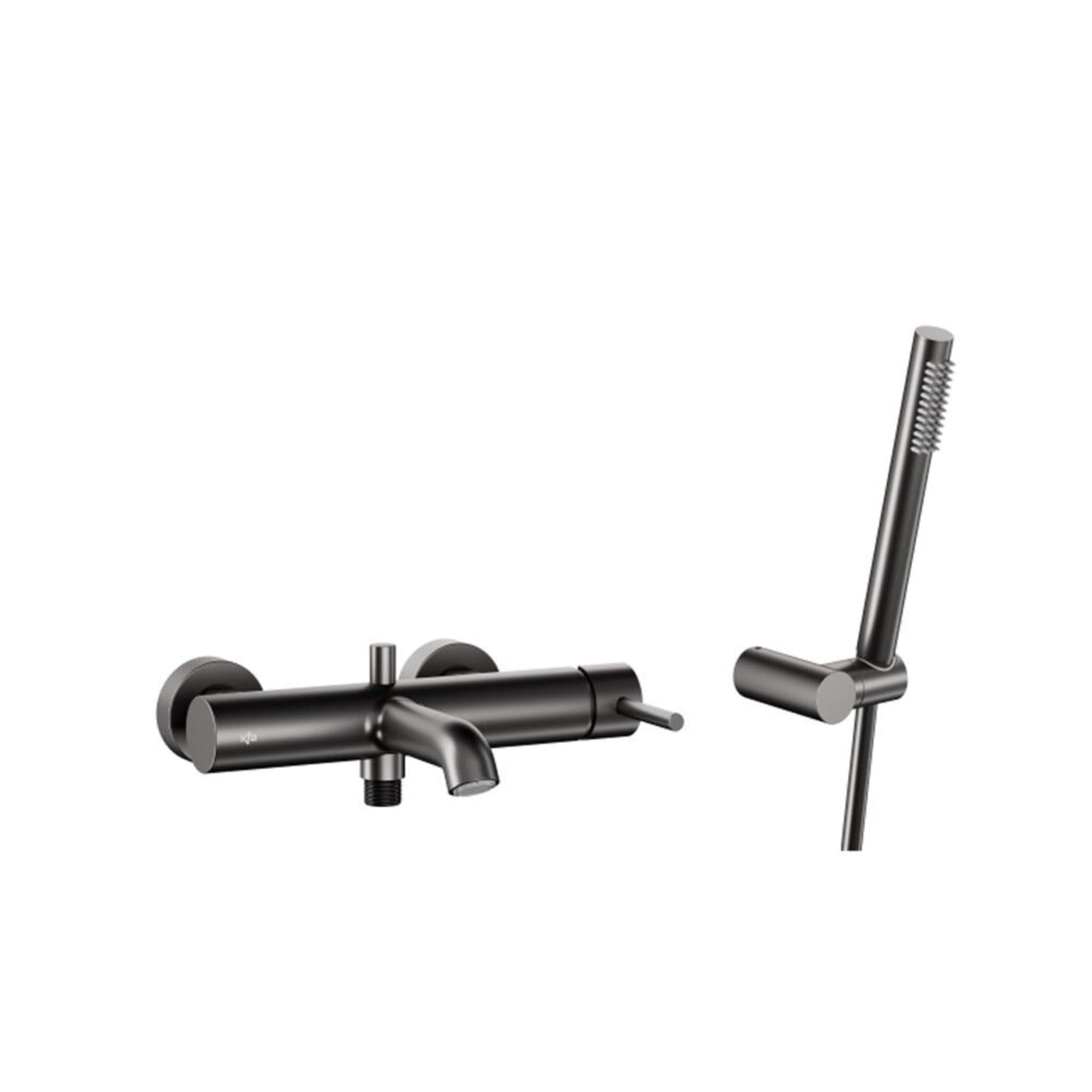 Смеситель для ванны KFA Armatura Moza однорычажный с ручной лейкой Серый матовый (5034-520-61)