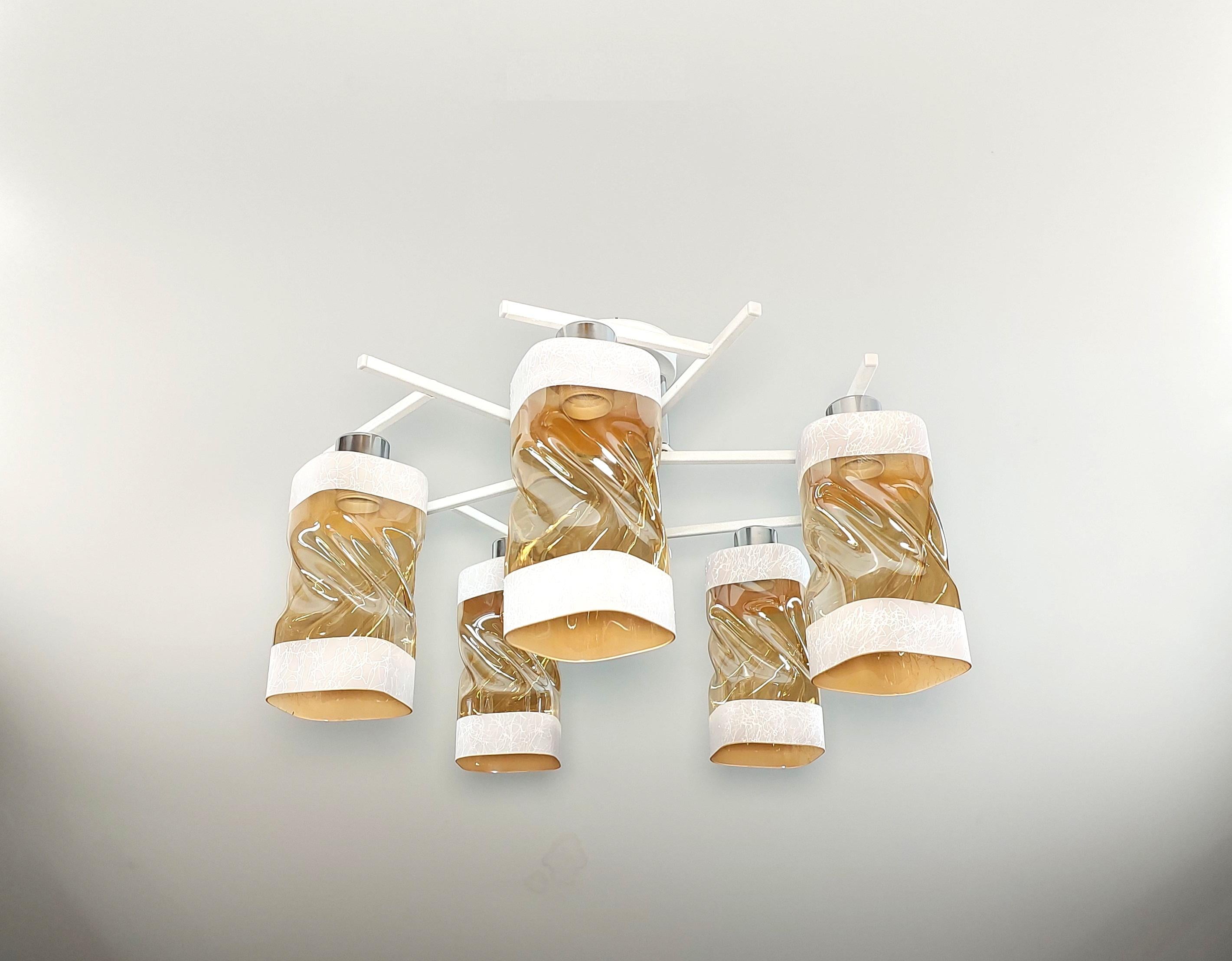 Люстра потолочная 3287/5 на 5 плафонов металлическая Белый