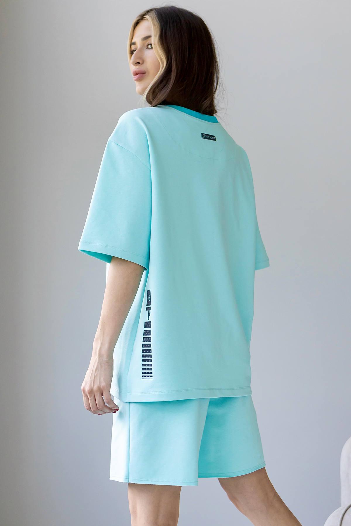 Костюм жіночий TOTALFIT футболка та шорти-бермуди S Синій (D5-LD54+H25-LD54-S) - фото 3