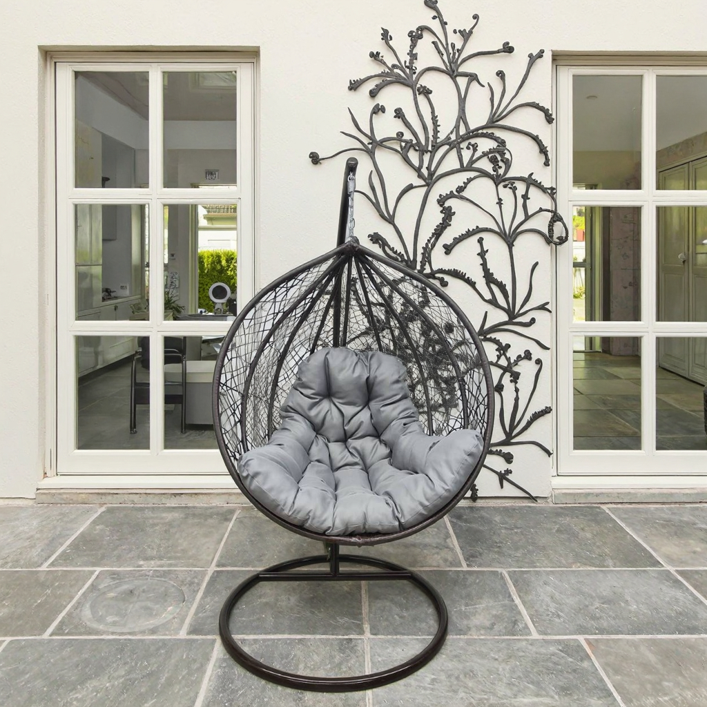 Крісло-гойдалка підвісне Bonro 329 кокон L Коричнево-сірий (5555)