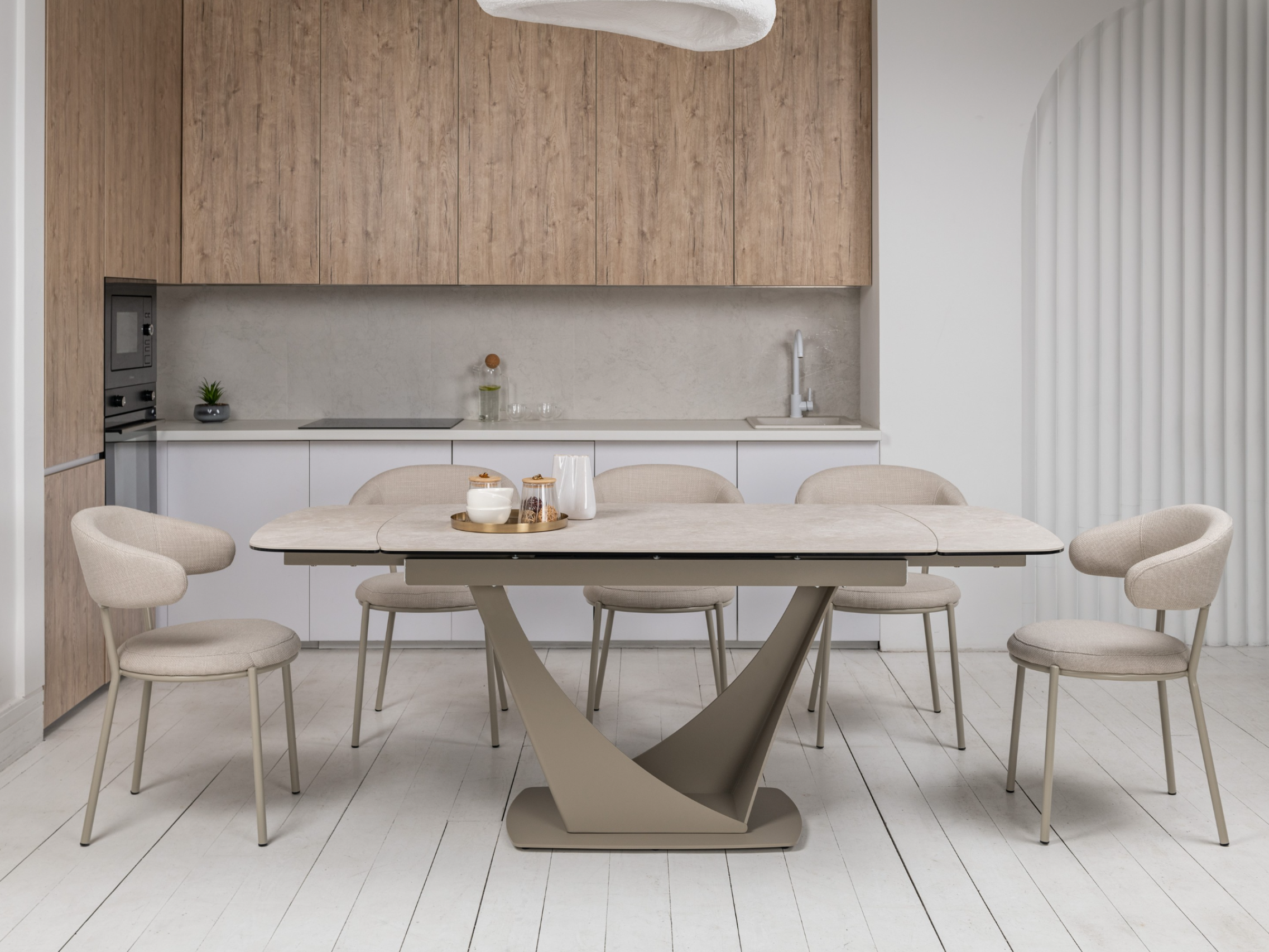 Стіл обідній розсувний Vetro Mebel Еліо 1400- 2000x900x760 мм Сахара/Бежевий (TМL-990) - фото 5 Стіл обідній розсувний Vetro Mebel Еліо 1400- 2000x900x760 мм Сахара/Бежевий (TМL-990) - фото 5