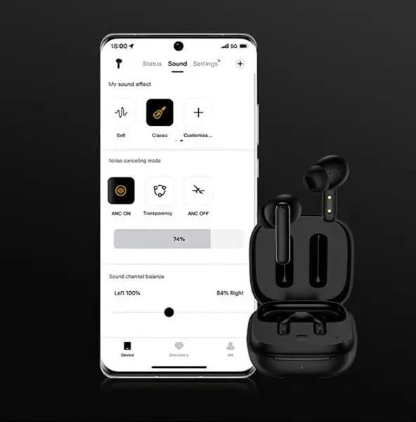 Навушники бездротові QCY T13 ANC TWS Black (194883) - фото 6 Навушники бездротові QCY T13 ANC TWS Black (194883) - фото 6