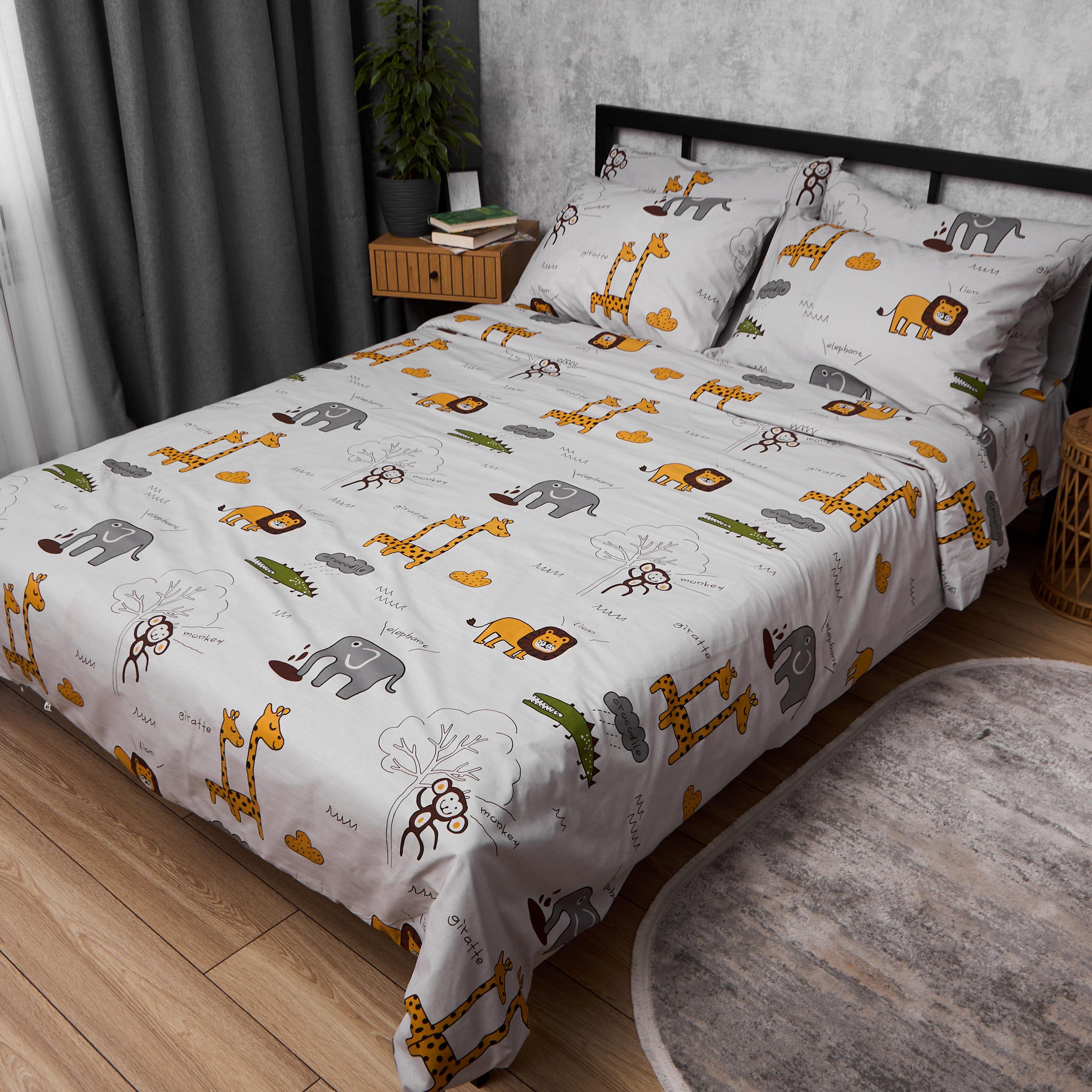 Комплект постільної білизни Moon&Star Бязь Gold Люкс Savanna Gray King Size 220x240 см наволочки 2 шт. 70х70 см (MS-820015052)