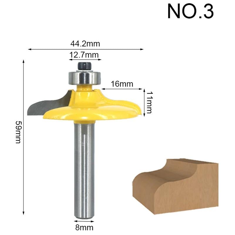 Набор фрез по кромочному дереву с подшипником хвостовик 8 мм 4 шт. (F555) - фото 5