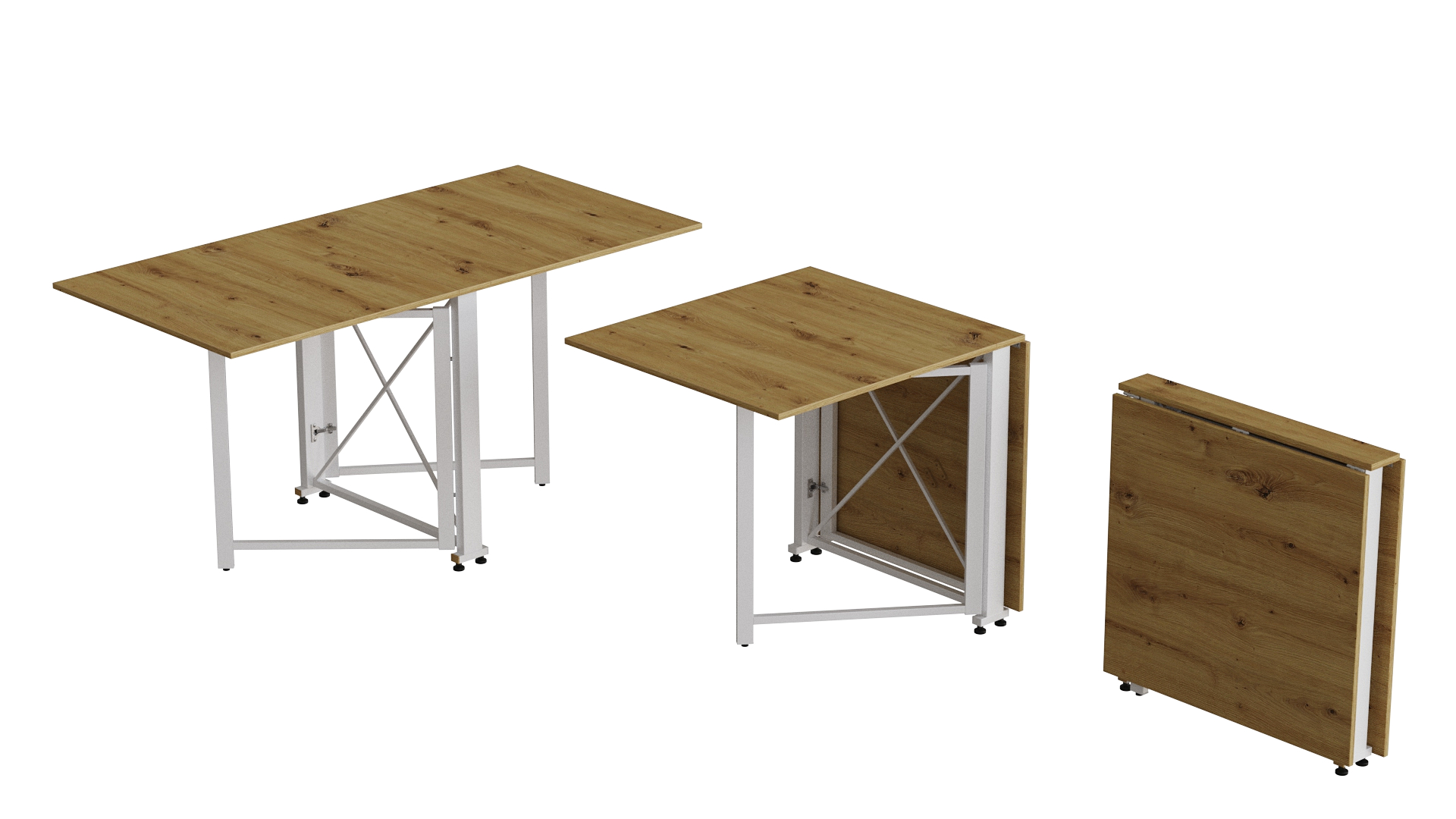 Стол-книжка трансформер Ferrum-decor Orion 2 металл/ДСП 16 мм 750x1520x730 мм Белый/Дуб Артизан (ORI213) - фото 3 Стол-книжка трансформер Ferrum-decor Orion 2 металл/ДСП 16 мм 750x1520x730 мм Белый/Дуб Артизан (ORI213) - фото 3