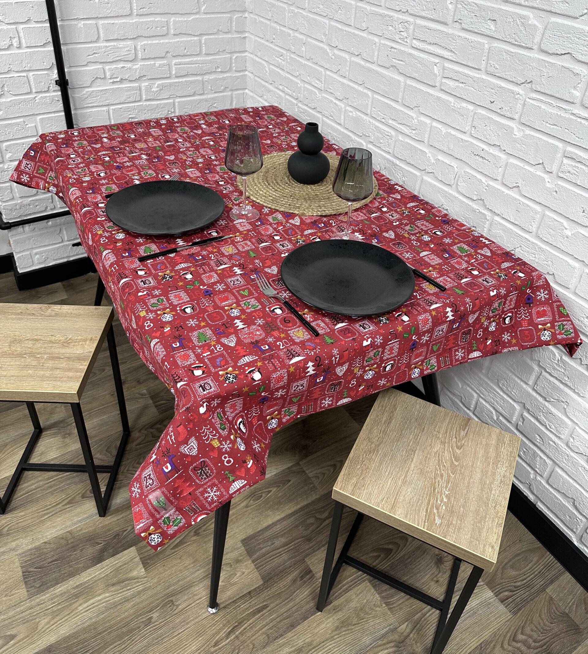 Скатерть Comfort Home X-mas collage новогодняя водоотталкивающая с тефлоновым покрытием 100x150 см