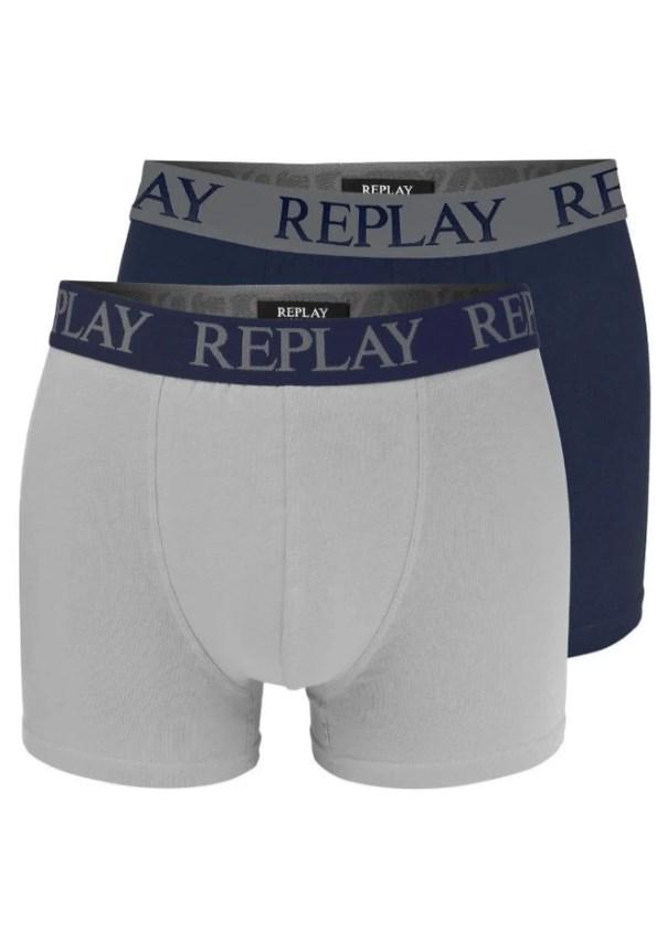 Трусы-боксеры мужские анатомические Replay 2 шт. М Темно-Синий/Серый (7562546) - фото 3