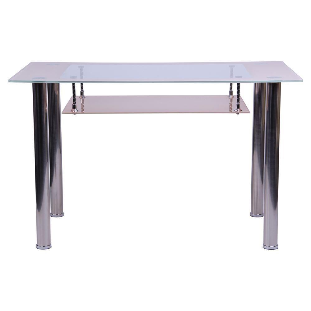 Стіл обідній AMF Бетані Прозорий/Ваніль/Хром (43125) - фото 2 Стіл обідній AMF Бетані Прозорий/Ваніль/Хром (43125) - фото 2