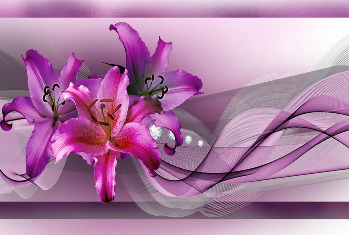 Фотообои WS Wallpaper Стереоскопическая орхидея 392x270 см (31340)