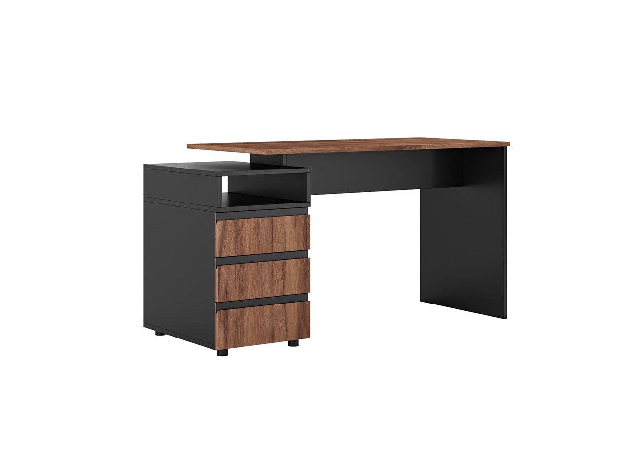 Стол письменный Світ меблів Фрида 1ТН из ДСП Черный/Дуб Ливорно (51779)