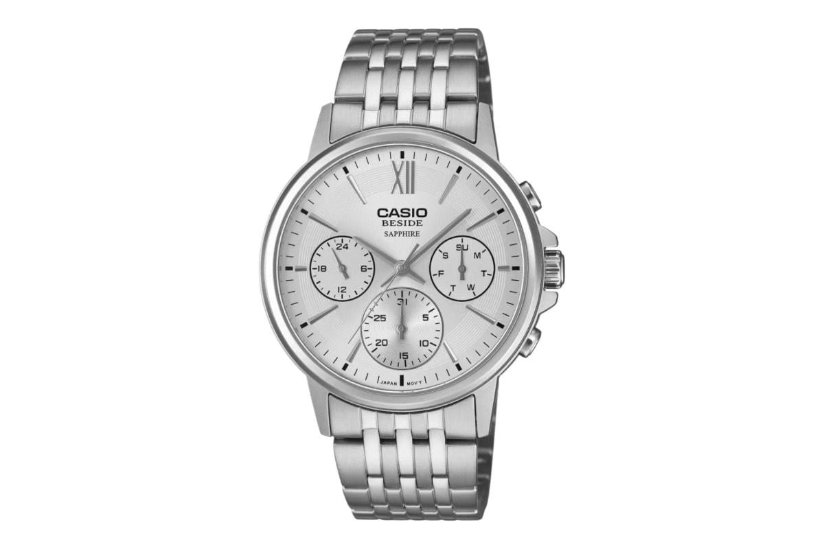 Годинник чоловічий Casio BMS-300D-7A сапфірове скло сріблястий циферблат