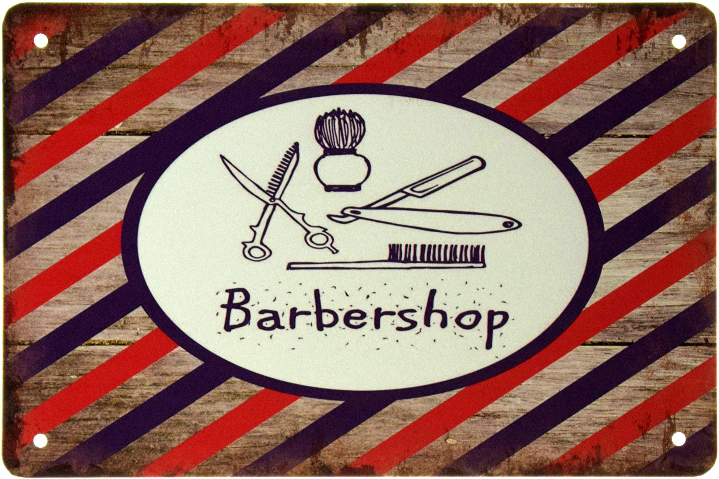 Табличка металева Барбершоп Яскравий Фон/Barber Shop 20x30 см
