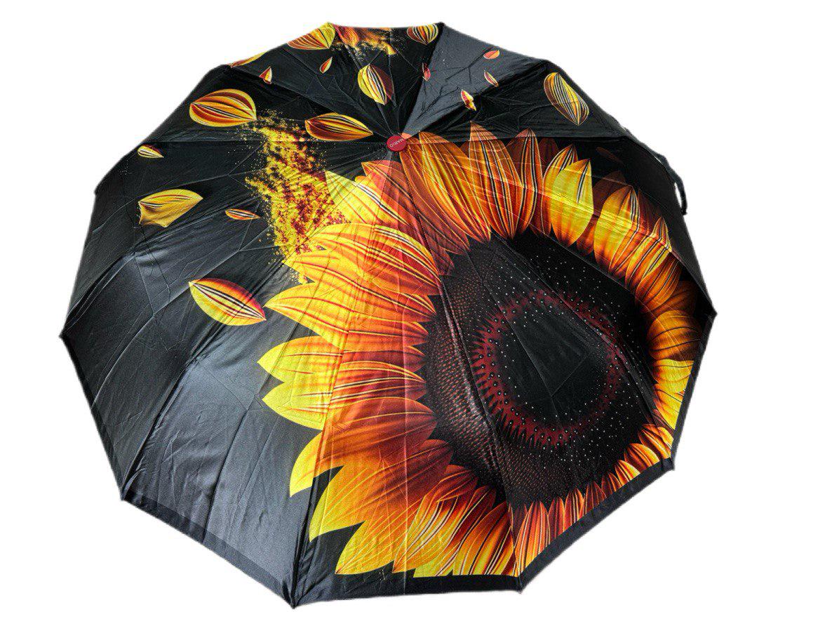 Зонтик женский автоматический Mario с цветочным принтом подсолнечник 12 спиц 4 сегмента (456/2) - фото 2 Зонтик женский автоматический Mario с цветочным принтом подсолнечник 12 спиц 4 сегмента (456/2) - фото 2