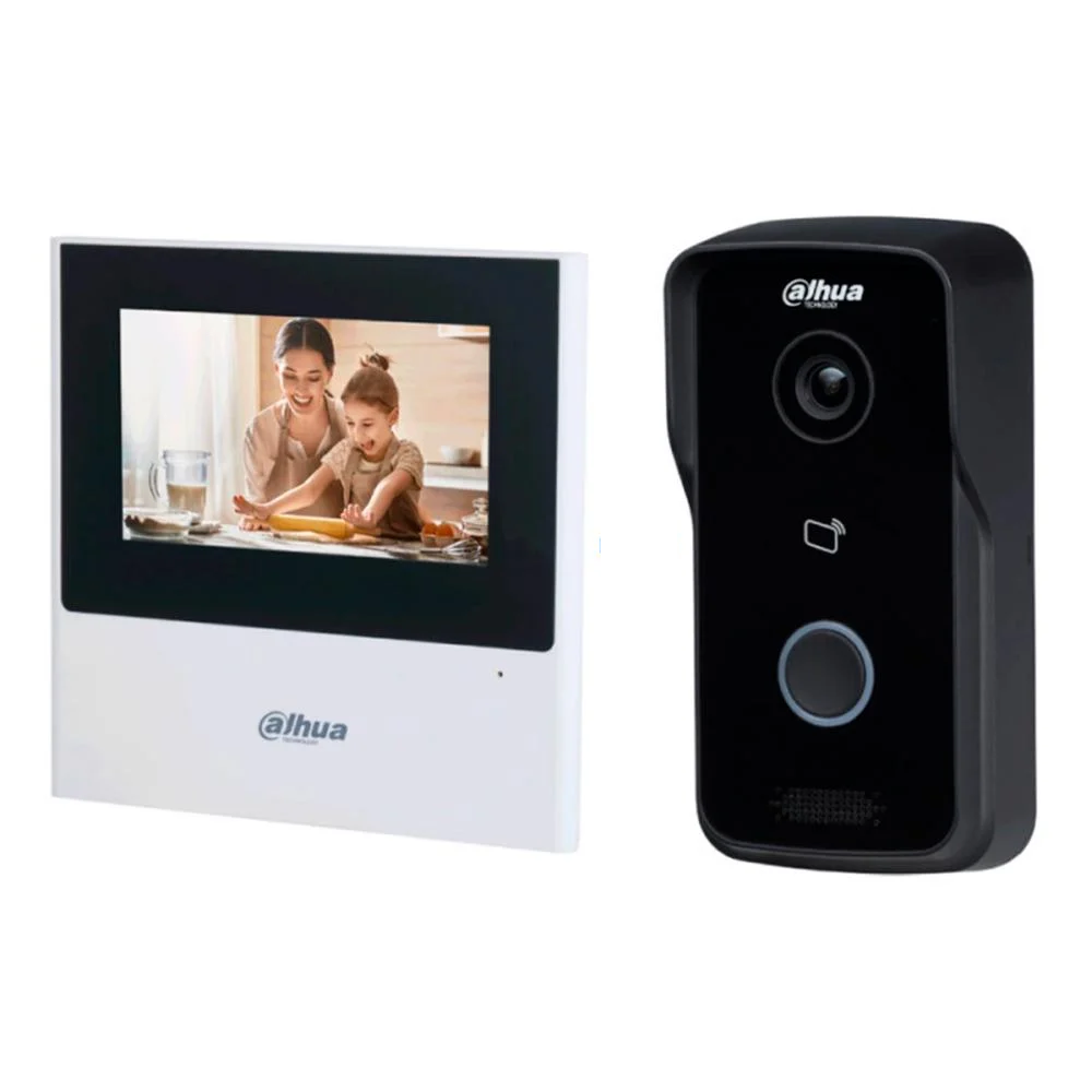 Комплект Wi-Fi видеодомофона Dahua Мини DHI-VTH2611L-WP 4,3"+DHI-VTO2111D-P-S2 (DHI-VTH2611L-WP+DHI-VTO2111D-P-S2)
