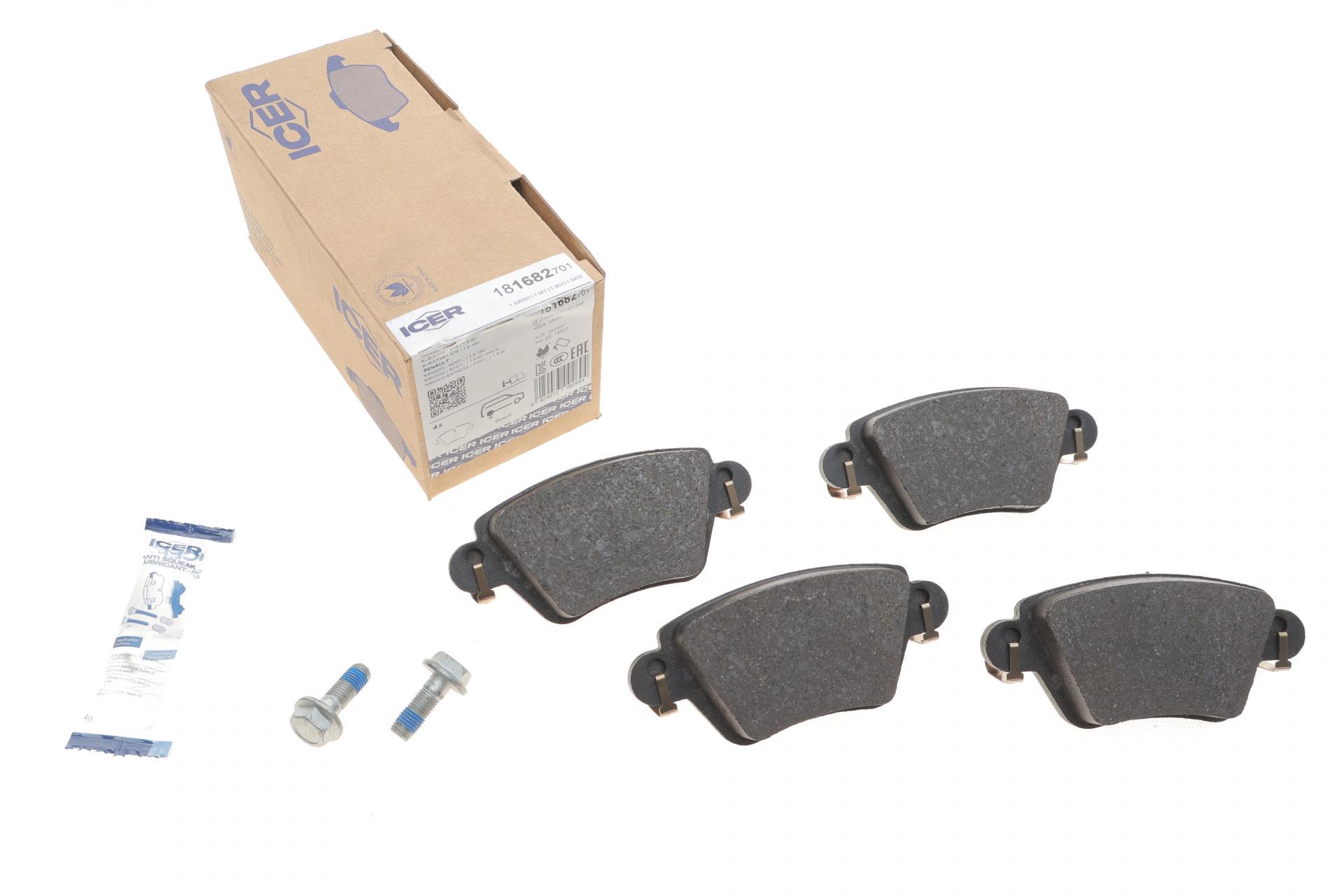 Колодки тормозные задние ICER для Renault Kangoo 01-/Nissan Kubistar 03-09 (181682-701) Колодки тормозные задние ICER для Renault Kangoo 01-/Nissan Kubistar 03-09 (181682-701)