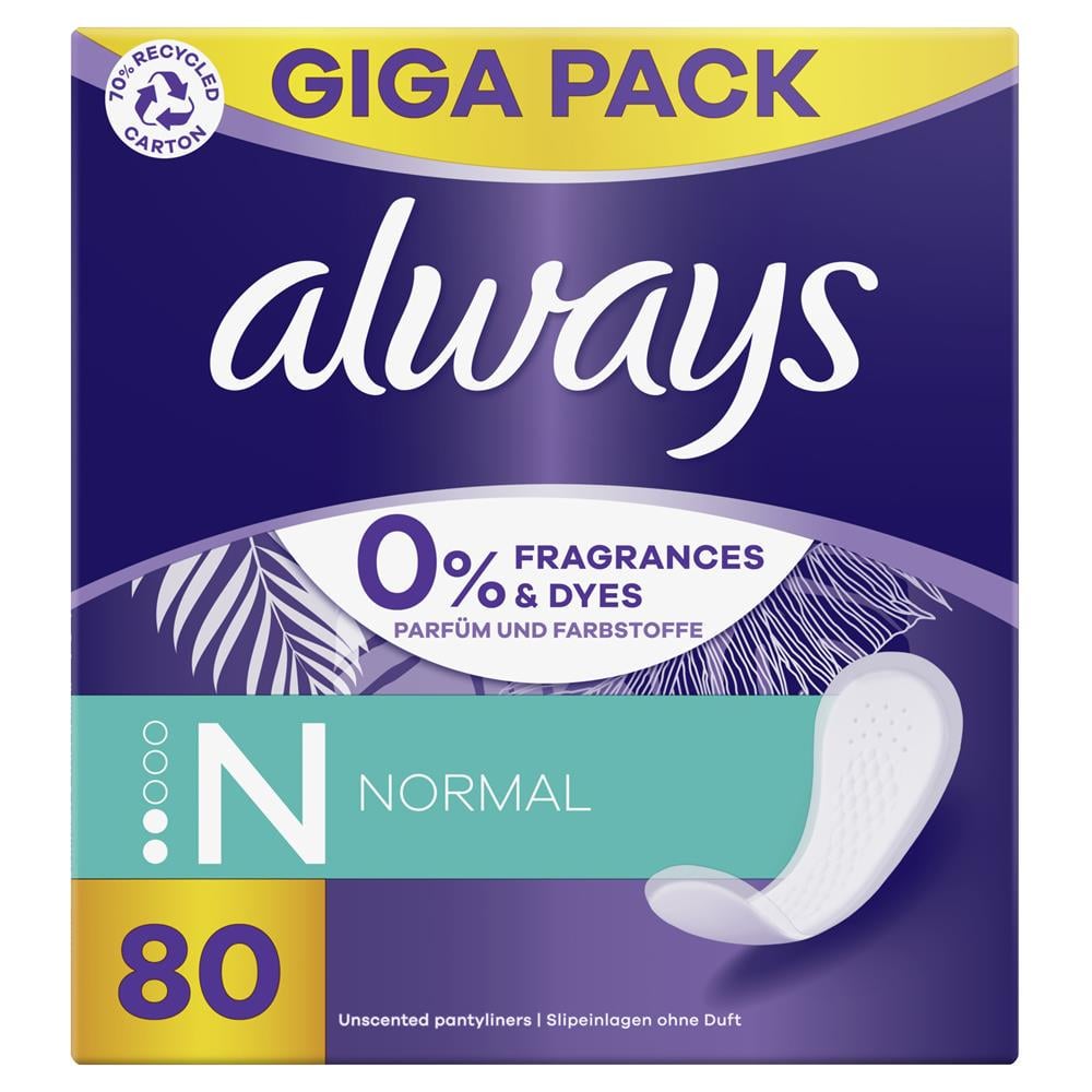 Прокладки гігієнічні щоденні Always Normal Quatro без ароматизаторів та барвників 80 шт. (30849329)