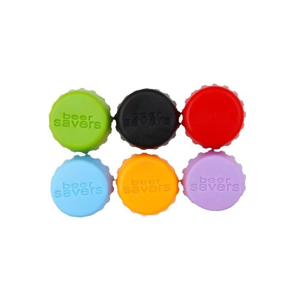 Набор многоразовых силиконовых крышек для пивных или винных бутылок 6 шт. Разноцветный (NR0302)
