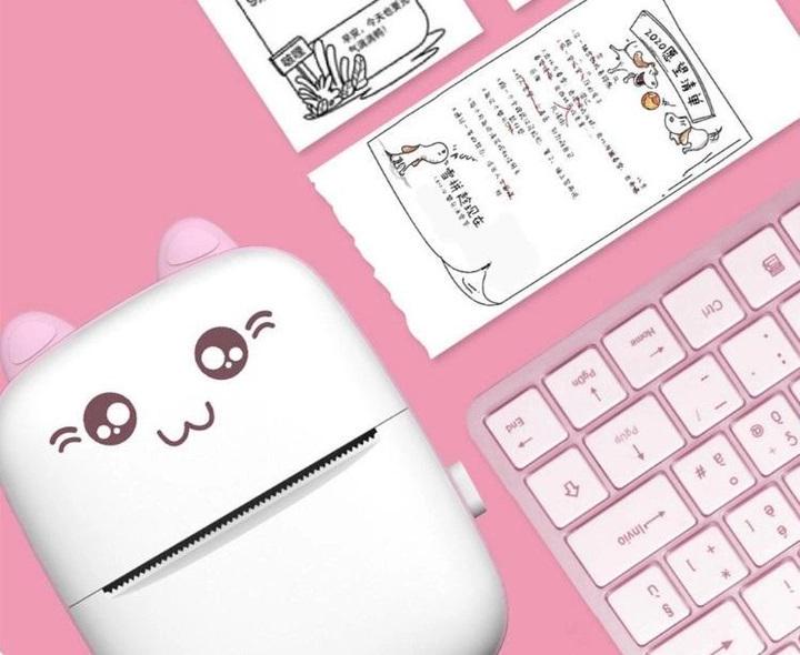 Термопринтер портативний дитячий акумуляторний з Bluetooth Mini printer Cat Ears - фото 5