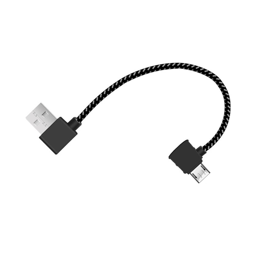 Кабель Primo кутовий USB-MicroUSB Reverse 0.13 м для квадрокоптера Xiaomi Fimi X8 SE Black (1259882682)