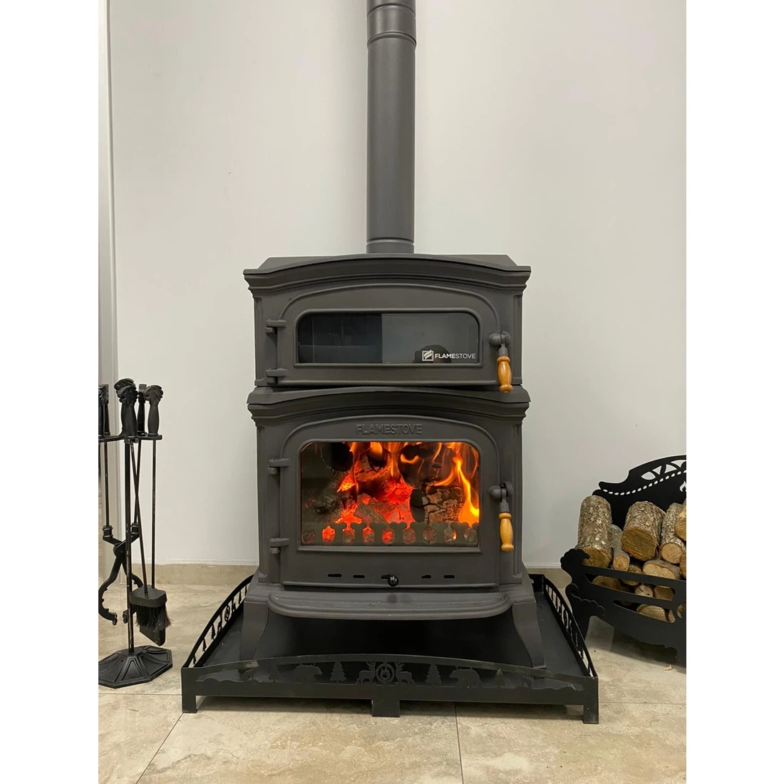 Піч чавунна Flame Stove Altara Lux Premium з духовкою (FS-034) - фото 3