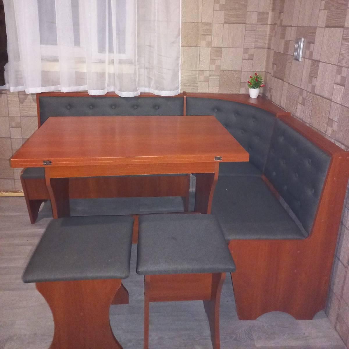 Мягкий уголок MS Мальмо в комплекте со столом и двумя табуретками 154х114 см. Яблоня (MS-KSTT-MS-Y) - фото 2