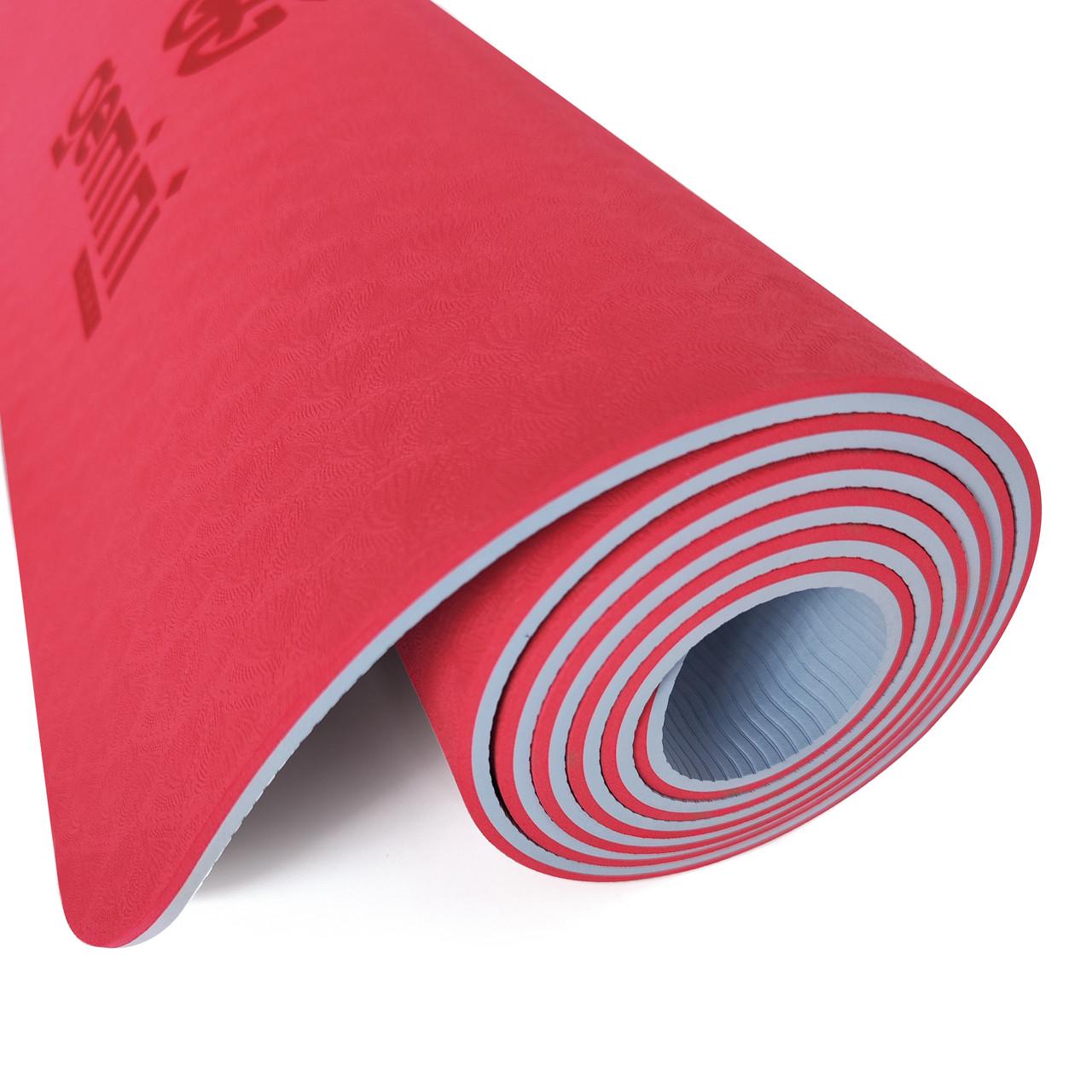 Килимок для фітнесу та йоги Gemini Pro GE-6RLB TPE/TC 6 мм (14729328) - фото 2