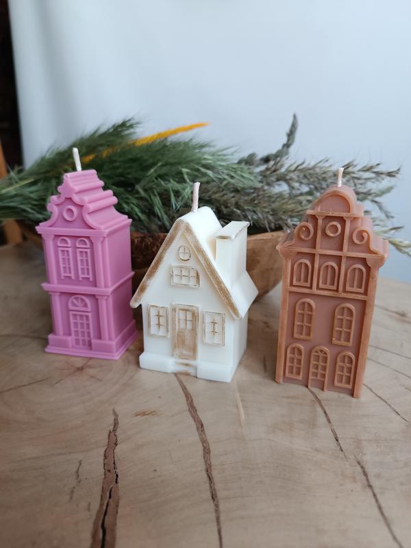 Набір свічок будиночків з натурального воску 3 шт. (32124635)