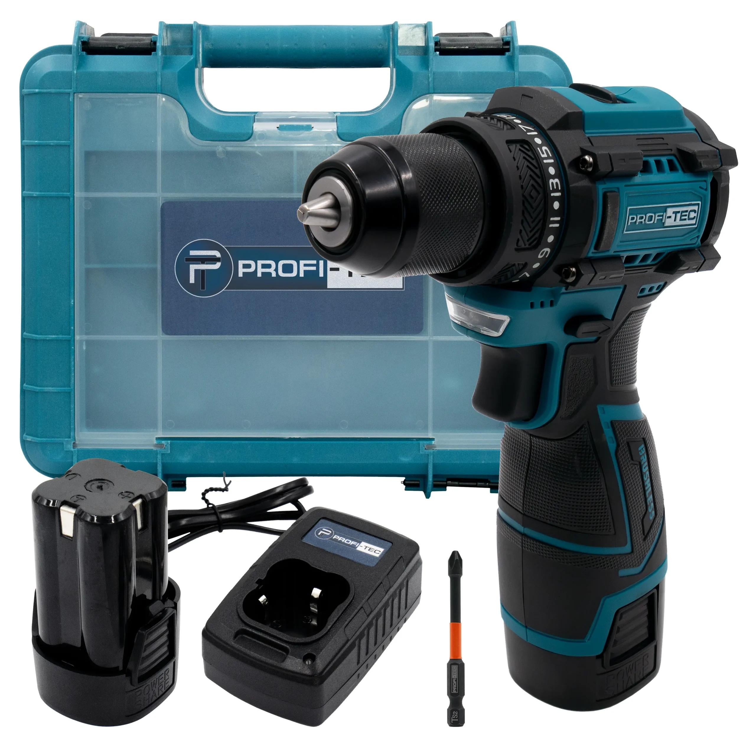 Шуруповерт аккумуляторный PROFI-TEC PCD35168BL 16.8В с бесщеточным двигателем Черный (GR-06492)